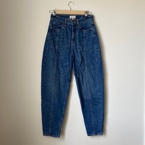 High waist, balloon, curved leg jeans